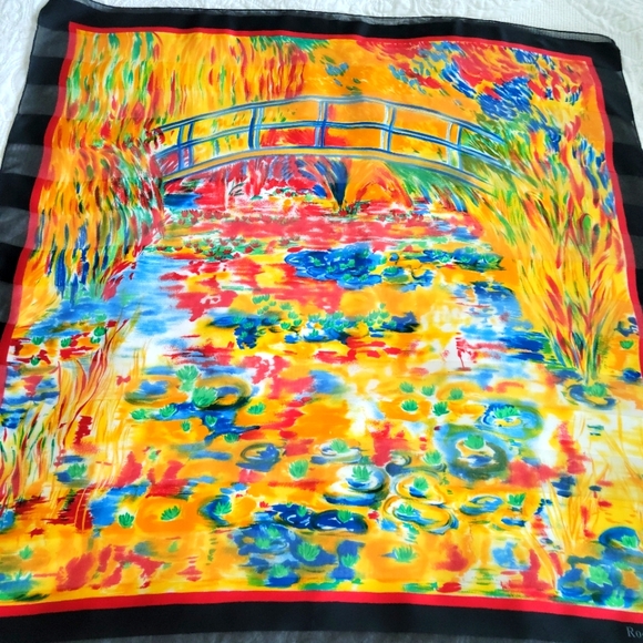 VINTAGE SCARF BY ROGER LAURENT PARIS.34X34 - Picture 1 of 6